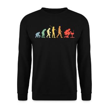 Zocken Evolution Retro Gaming Gamer - Unisex Pullover - Schwarz - Vorne - Alina (178cm) & Michal (187cm)
