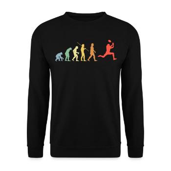 Joueur de football rétro American Evolution - Sweat-shirt Unisexe - noir - Devant - Alina (178cm) & Michal (187cm)