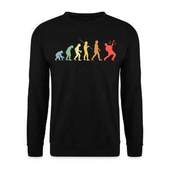 E-Gitarre Evolution Retro Musik Gitarrist - Unisex Pullover - Schwarz - Vorne - Alina (178cm) & Michal (187cm)