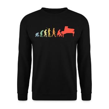 Piano Evolution Retro Piano à queue Pianiste - Sweat-shirt Unisexe - noir - Devant - Alina (178cm) & Michal (187cm)