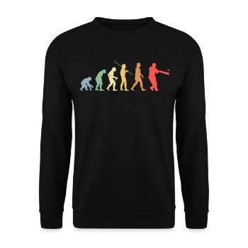 Chricket Evolution Retro Sport Chricket Player - Unisex Sweatshirt - black - Front - Alina (178cm) & Michal (187cm)