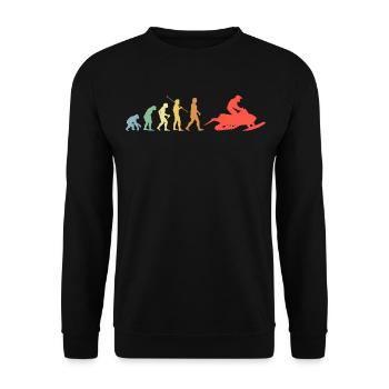 Snowmobile Evolution Retro Snowmobile - Unisex Sweatshirt - black - Front - Alina (178cm) & Michal (187cm)