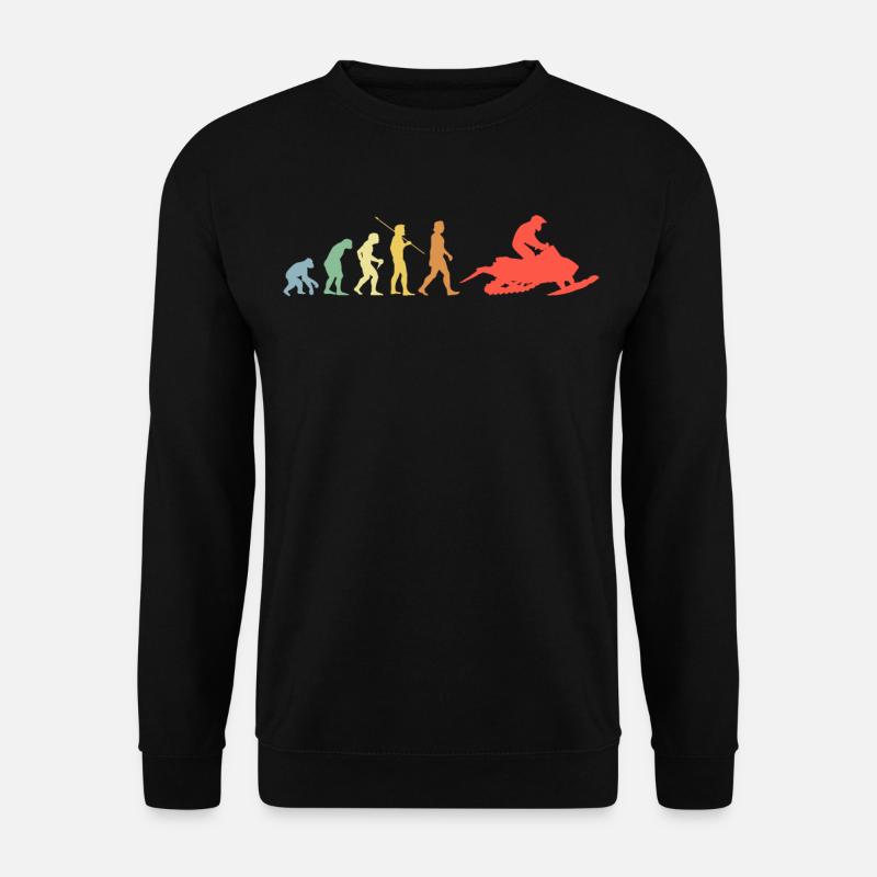 Schneemobil Evolution Retro Motorschlitten - Unisex Pullover - Schwarz