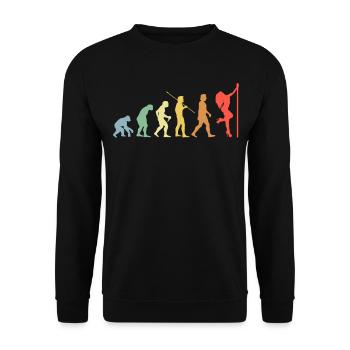 Pole Dance Evolution Retro Pole Dancer - Unisex Sweatshirt - black - Front - Alina (178cm) & Michal (187cm)