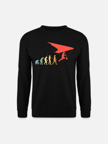 Paragleiten Evolution Retro Paragleiter Geschenk - Unisex Pullover - Schwarz