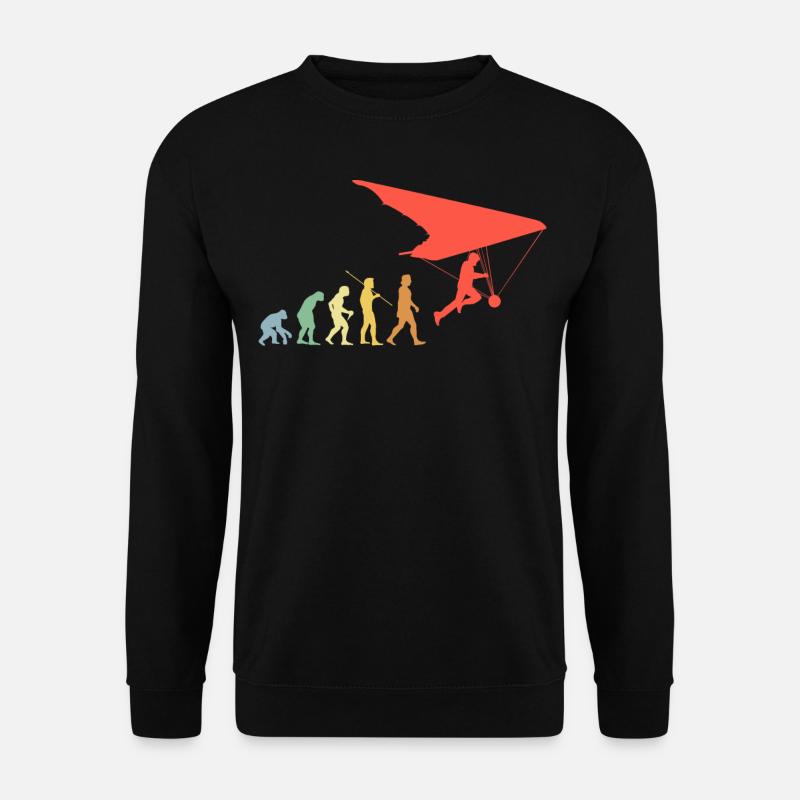 Paragleiten Evolution Retro Paragleiter Geschenk - Unisex Pullover - Schwarz