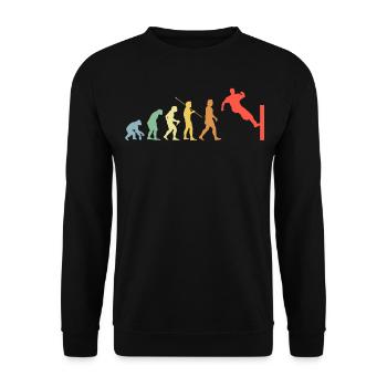 Parkour Evolution Retro Freerunning Traceur - Unisex Pullover - Schwarz - Vorne - Alina (178cm) & Michal (187cm)