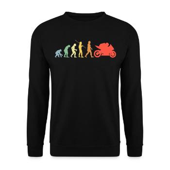 Racing Machine Evolution Retro Motorcycle Gift - Unisex Sweatshirt - black - Front - Alina (178cm) & Michal (187cm)