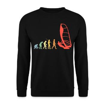 Sailing Surfing Evolution Retro Surfing Sailing Surfer - Unisex Sweatshirt - black - Front - Alina (178cm) & Michal (187cm)