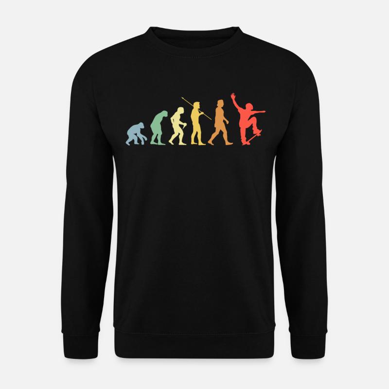 Skateboard Evolution Retro Skateboarding Skater - Unisex Pullover - Schwarz