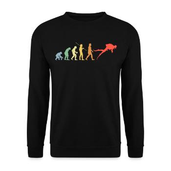 Tauchen Evolution Retro Tauchanzug Taucher - Unisex Pullover - Schwarz - Vorne - Alina (178cm) & Michal (187cm)