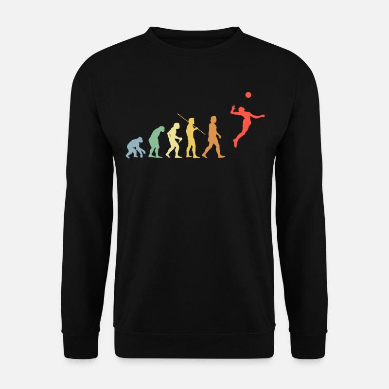 Volleyball Evolution Retro Beachvolleyball - Unisex Pullover - Schwarz
