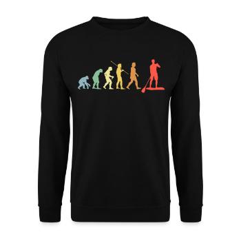 Stand up Paddle Evolution Retro Standup Paddler - Unisex Pullover - Schwarz - Vorne - Alina (178cm) & Michal (187cm)