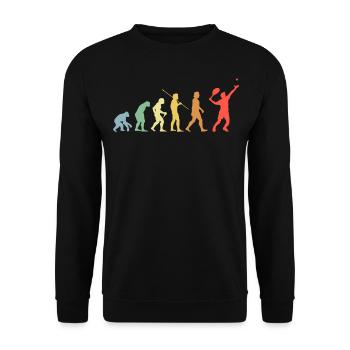 Evolution Tennis Retro Tennissport Tennisspieler - Unisex Pullover - Schwarz - Vorne - Alina (178cm) & Michal (187cm)
