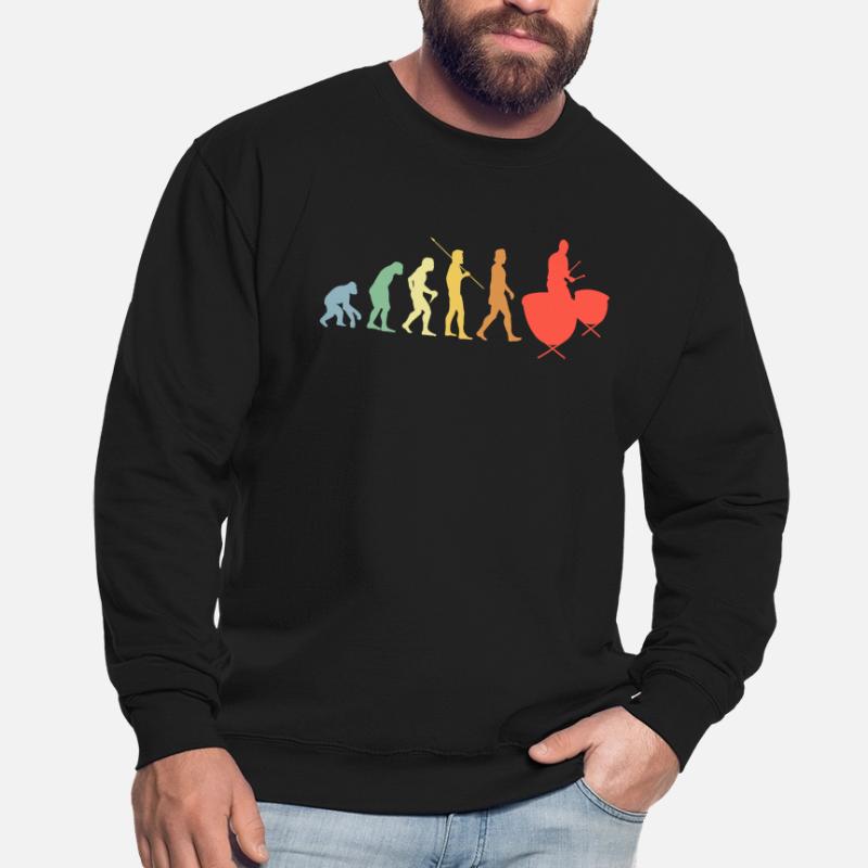Drums Evolution Retro Music Drummer Unisex Sweatshirt