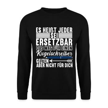 Abschiedsgeschenk Jobwechsel Kollege - Unisex Pullover - Schwarz - Vorne - Alina (178cm) & Michal (187cm)
