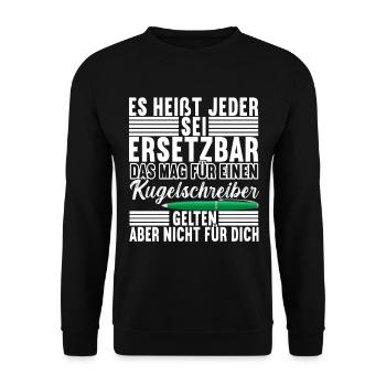 Abschiedsgeschenk Jobwechsel Kollege - Unisex Pullover - Schwarz - Vorne - Alina (178cm) & Michal (187cm)