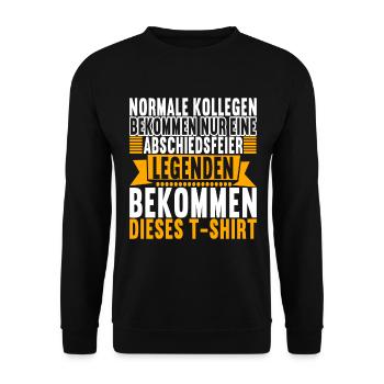 Abschiedsgeschenk Jobwechsel Kollege - Unisex Pullover - Schwarz - Vorne - Alina (178cm) & Michal (187cm)