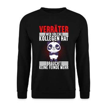Abschiedsgeschenk Jobwechsel Kollege - Unisex Pullover - Schwarz - Vorne - Alina (178cm) & Michal (187cm)