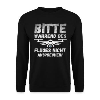 Drohne Drohnenpilot Quadrokopter Pilot - Unisex Pullover - Schwarz - Vorne - Alina (178cm) & Michal (187cm)
