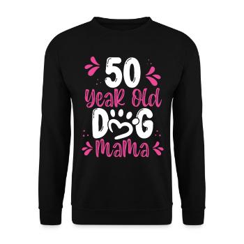 Chien de 50 ans Maman 50e anniversaire pour chien - Sweat-shirt Unisexe - noir - Devant - Alina (178cm) & Michal (187cm)