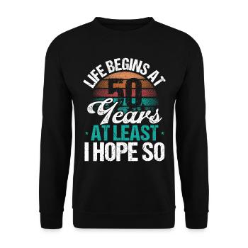 50th Birthday Idea Vintage Humor Funny 50 Year Old - Unisex Pullover - Schwarz - Vorne - Alina (178cm) & Michal (187cm)