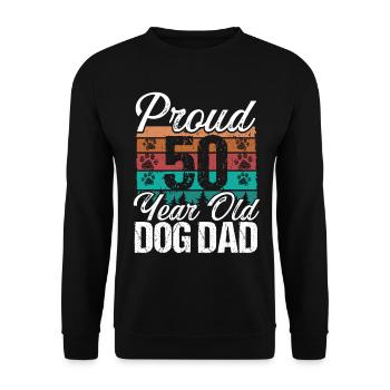 Fier chien de 50 ans Papa Amoureux des chiens 50e anniversaire - Sweat-shirt Unisexe - noir - Devant - Alina (178cm) & Michal (187cm)