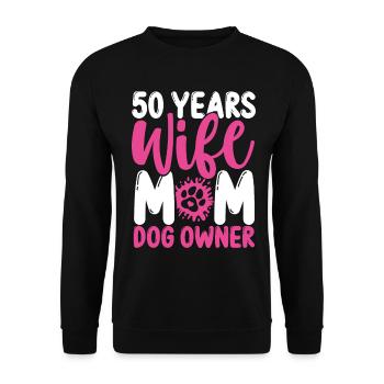 Femme de 50 ans Maman Propriétaire de chien 50e anniversaire - Sweat-shirt Unisexe - noir - Devant - Alina (178cm) & Michal (187cm)