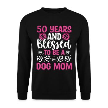 Maman de chien de 50 ans 50e anniversaire pour chien Maman - Sweat-shirt Unisexe - noir - Devant - Alina (178cm) & Michal (187cm)