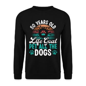 50ème anniversaire Animal tous les chiens Chien Papa 50 ans - Sweat-shirt Unisexe - noir - Devant - Alina (178cm) & Michal (187cm)