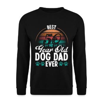 50 ans Meilleur chien Papa jamais Chien 50e anniversaire - Sweat-shirt Unisexe - noir - Devant - Alina (178cm) & Michal (187cm)