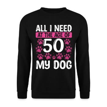 Chien de 50 ans Maman Chien Papa 50e anniversaire - Sweat-shirt Unisexe - noir - Devant - Alina (178cm) & Michal (187cm)