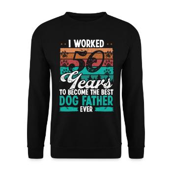 Chien de 50 ans Papa Chien Père 50e anniversaire - Sweat-shirt Unisexe - noir - Devant - Alina (178cm) & Michal (187cm)