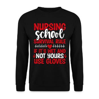 Nursing School Party Funny Nursing Student - Unisex Sweatshirt - black - Front - Alina (178cm) & Michal (187cm)