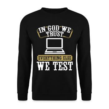 Quality Assurance QA Engineering Code Testing - Unisex Sweatshirt - black - Front - Alina (178cm) & Michal (187cm)