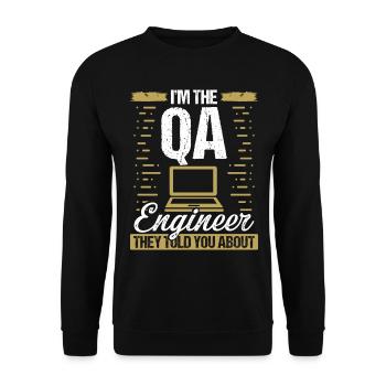 Logiciel d’assurance qualité du code d’ingénierie QA - Sweat-shirt Unisexe - noir - Devant - Alina (178cm) & Michal (187cm)