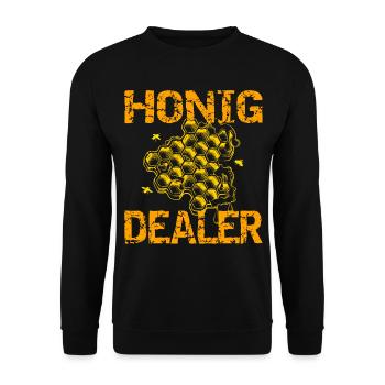 Honig Dealer Imker Bienenflüster Bienen Biene - Unisex Pullover - Schwarz - Vorne - Alina (178cm) & Michal (187cm)