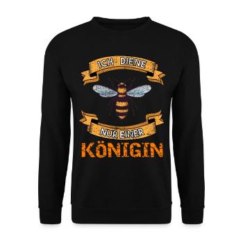 Ich diene nur einer Königin - Bienen Imker Honig - Unisex Pullover - Schwarz - Vorne - Alina (178cm) & Michal (187cm)