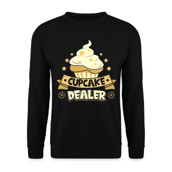 Cupcake Design für Konditor | Cupcake Dealer - Unisex Pullover - Schwarz - Vorne - Alina (178cm) & Michal (187cm)