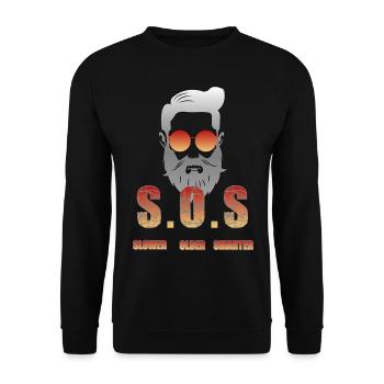 Best Smart Oldie - Unisex Pullover - Schwarz - Vorne - Alina (178cm) & Michal (187cm)