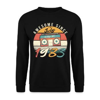 1983 Juillet Idée cadeau - Sweat-shirt Unisexe - noir - Devant - Alina (178cm) & Michal (187cm)