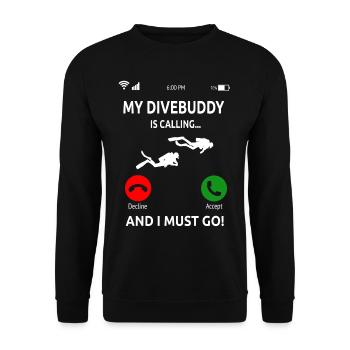 Divebuddy Taucher Tauchen Tauchsport Tauchpartner - Unisex Pullover - Schwarz - Vorne - Alina (178cm) & Michal (187cm)