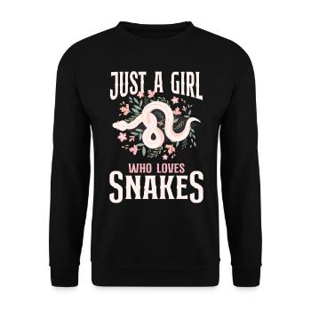 Snake Serpent Flower Floral Just A - Unisex Sweatshirt - black - Front - Alina (178cm) & Michal (187cm)
