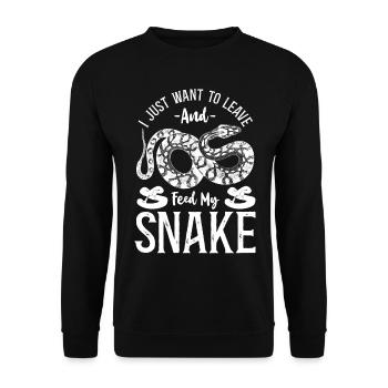 Snake Serpent Vintage I Just Want - Unisex Pullover - Schwarz - Vorne - Alina (178cm) & Michal (187cm)