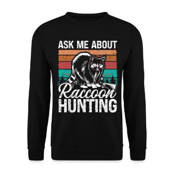 Hunting Vintage Posez-moi des questions sur Raccoon Hunting - Sweat-shirt Unisexe - noir - Devant - Alina (178cm) & Michal (187cm)