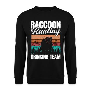Raccoon Hunting Team Vintage Raccoon Hunter - Unisex Pullover - Schwarz - Vorne - Alina (178cm) & Michal (187cm)