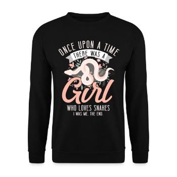 Snake Serpent Girl Flower Floral - Unisex Sweatshirt - black - Front - Alina (178cm) & Michal (187cm)