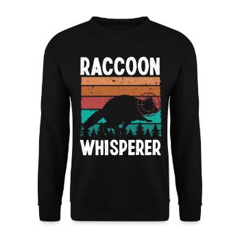 Raccoon Removal Technician Vintage Funny Raccoon - Unisex Sweatshirt - black - Front - Alina (178cm) & Michal (187cm)
