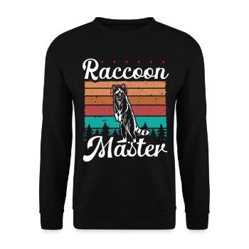 Raccoon Removal Technician Vintage Funny Raccoon - Unisex Sweatshirt - black - Front - Alina (178cm) & Michal (187cm)
