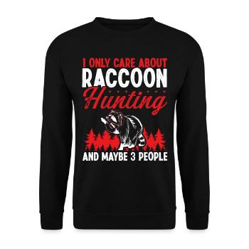 Raccoon Removal Technician care about Raccoon - Unisex Pullover - Schwarz - Vorne - Alina (178cm) & Michal (187cm)